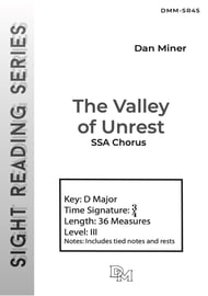 The Valley of Unrest SSA choral sheet music cover Thumbnail